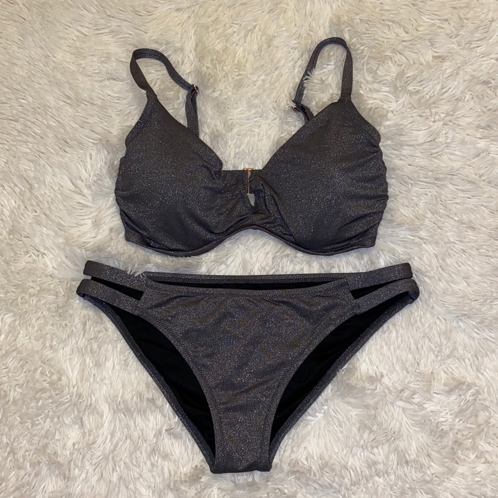 Grey sparkle bikini